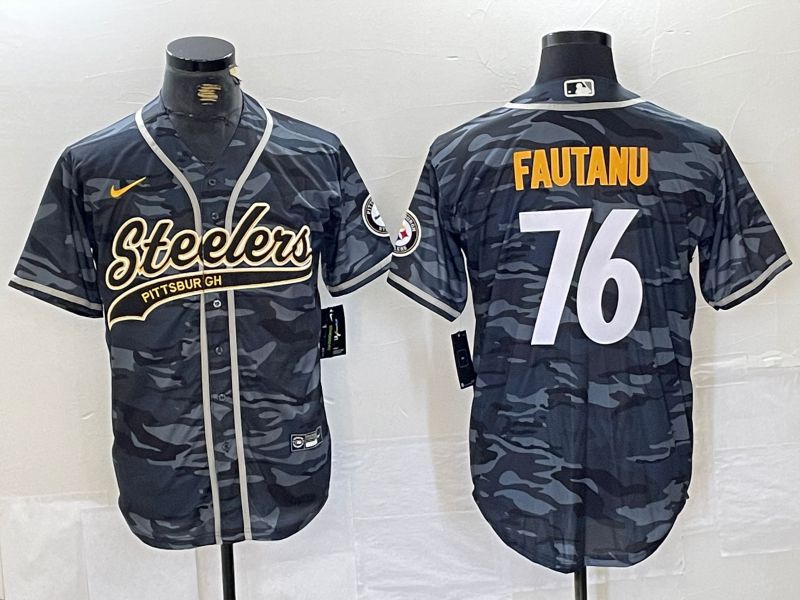 Men Pittsburgh Steelers #76 Fautanu Camo Joint Name 2024 Nike Limited NFL Jersey style 1->pittsburgh steelers->NFL Jersey